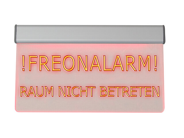 LS-FArnb-230 LED-Leuchttransparent „Freonalarm! Raum nicht betreten!“