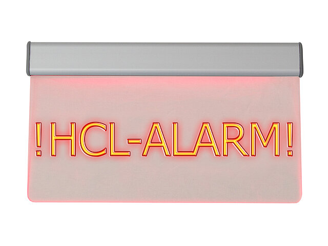 LED-Leuchttransparent „HCL-Alarm!“