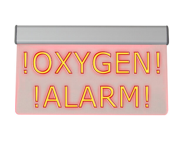 LED-Leuchttransparent „Oxigen! Alarm!“