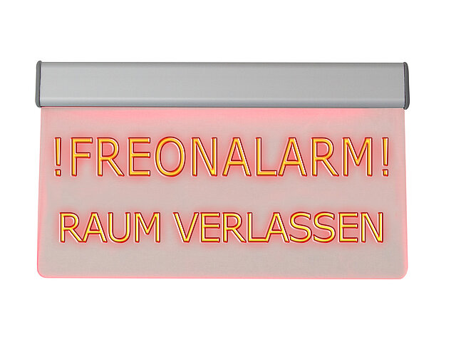 LS-FArv-230 LED-Leuchttransparent „Freonalarm! Raum verlassen!“